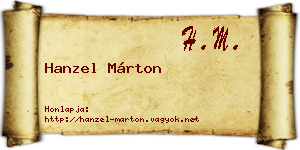 Hanzel Márton névjegykártya